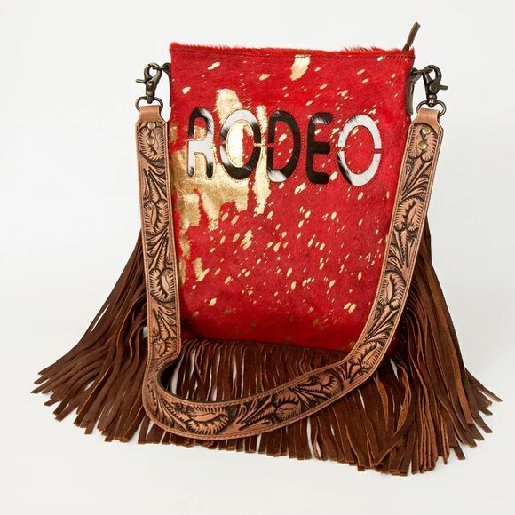 No Brand Handbags - Genuine Western Leather Womens Rodeo Messenger Bag Cady American Darling New